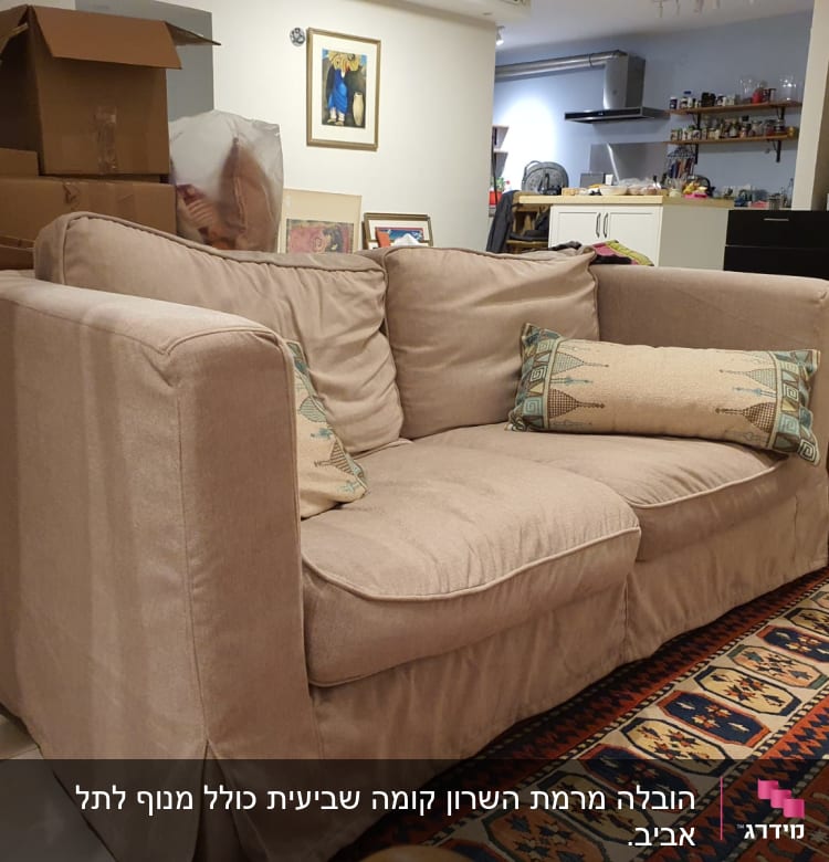 ספות וארגזים בחדר, מוכן למעבר דירה